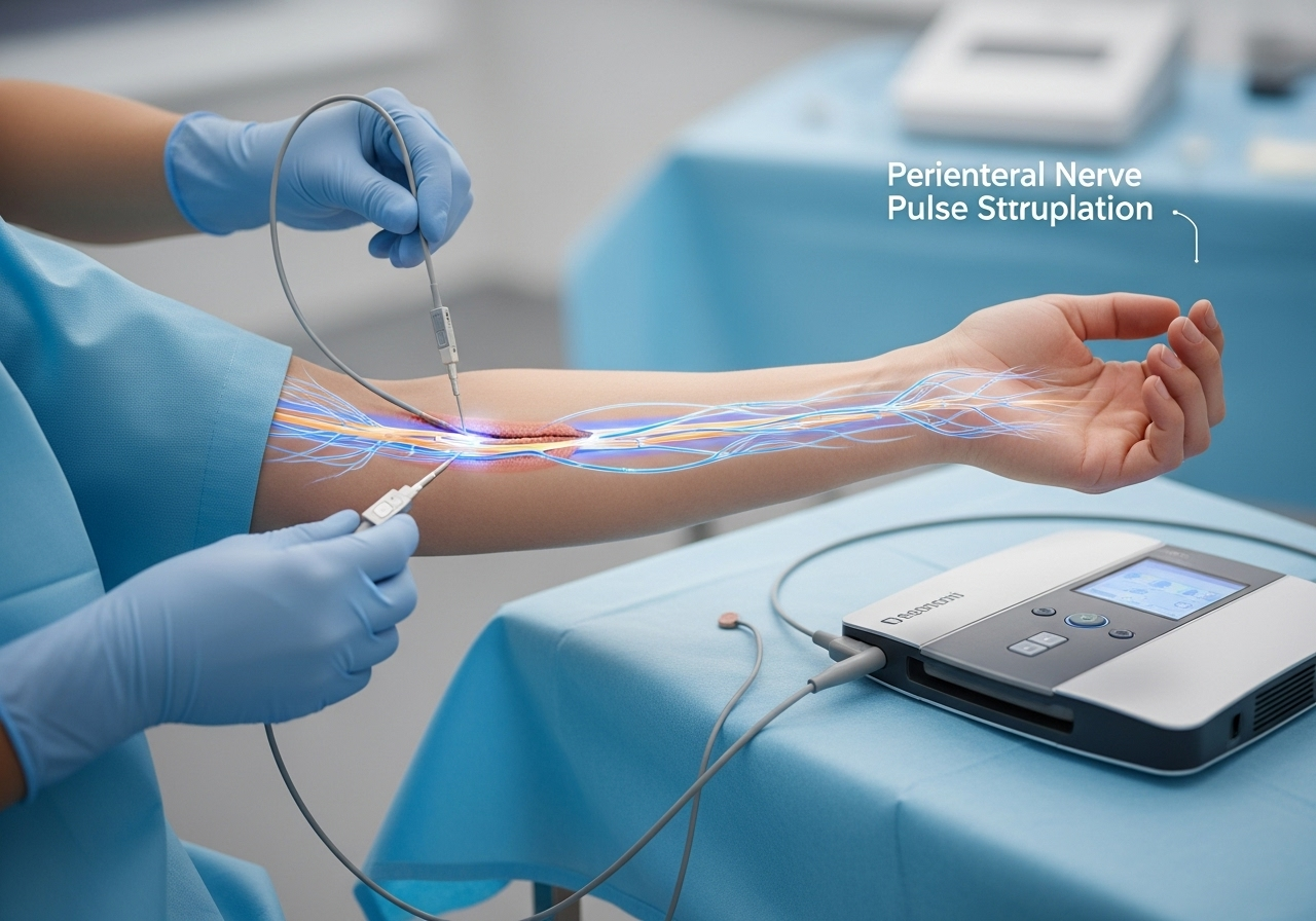 Physician administering regenerative medicine treatment to relieve joint pain in a patient's knee